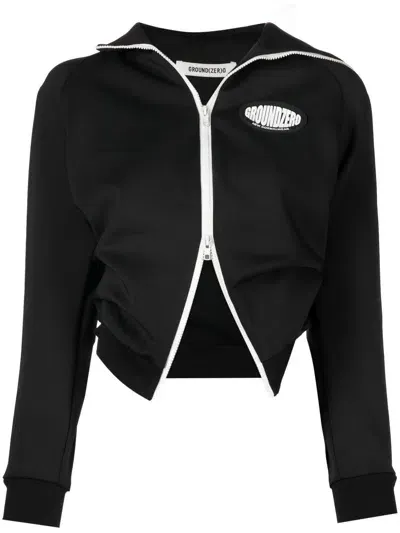 Ground Zero Logo-patch Zip-up Jacket In Black