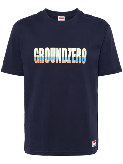 Ground Zero Logo-print Cotton T-shirt In Blue