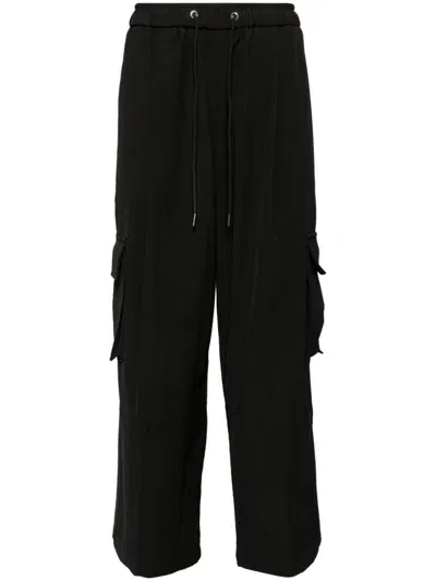 Ground Zero Wide Leg Cargo Pants In Black