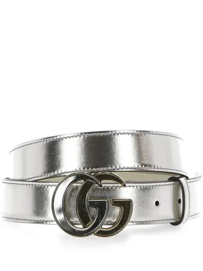 Gucci Belts In Silver/palladio Oro