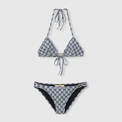 Gucci Sparkling Jersey Bikini In Blue