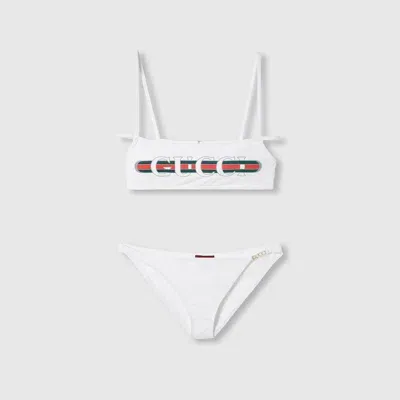 Gucci Bikini Aus Stretch-jersey Mit Print In White