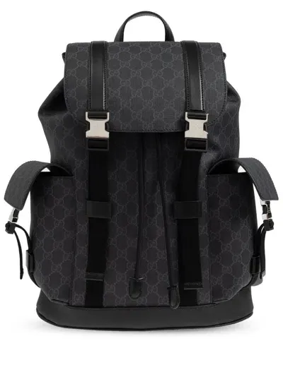 Gucci Black Gg Supreme Canvas Backpack