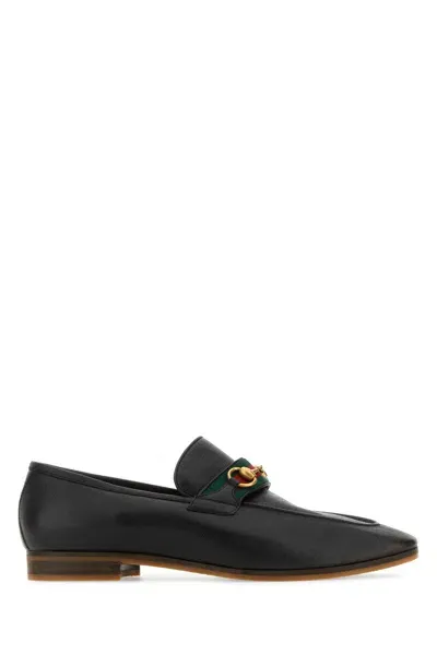 Gucci Black Leather Loafers