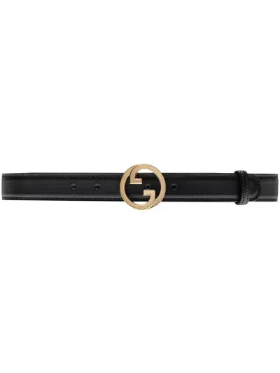 Gucci Blondie Leather Belt In Black