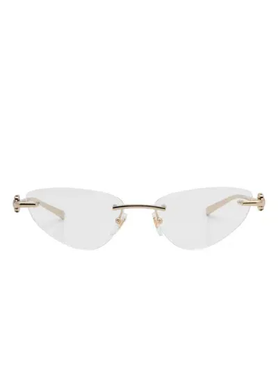 Gucci Cat-eye Glasses In 金色