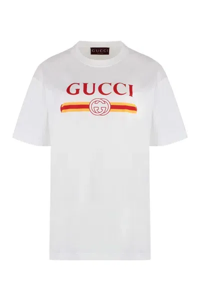 Gucci Cotton Crew-neck T-shirt In White