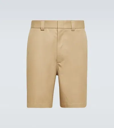 Gucci Cotton Twill Shorts In Braun