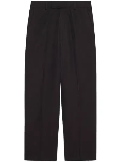 Gucci Cropped-chino Aus Popeline In Black