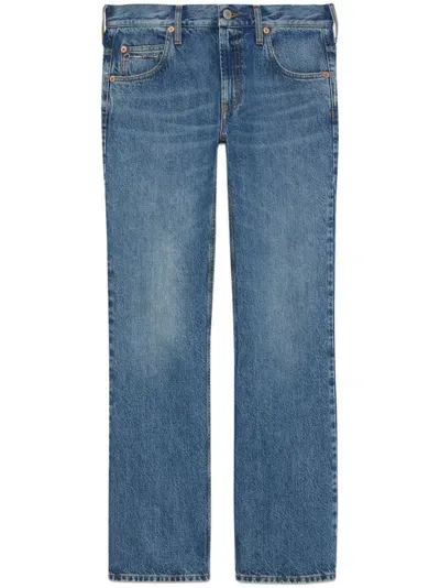 Gucci Cruise Horsebit Denim Jeans In Blue