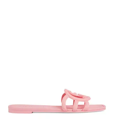 Gucci Cut-out Interlocking G Sandals In Wild Rose