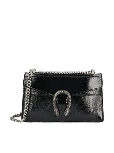 Gucci Dionysus Tiger Head Embellished Shoulder Bag In Black