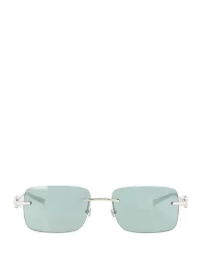 Gucci Eyewear Rectangle Frame Sunglasses In Silver