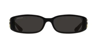 Gucci Eyewear Rectangular Frame Sunglasses In Black