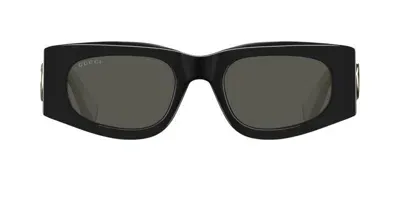 Gucci Eyewear Rectangular Frame Sunglasses In Black