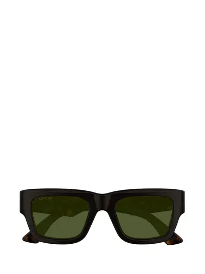 Gucci Eyewear Rectangular Frame Sunglasses In Brown