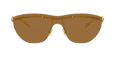 Gucci Eyewear Shield Frame Sunglasses In Gold