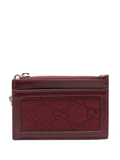 Gucci Gg Card Holder In Red