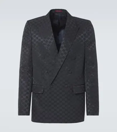 Gucci Gg Cotton-blend Blazer In Black