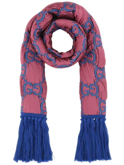 Gucci Gg-embroidered Scarf In Pink