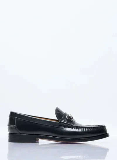 Gucci Gg Horsebit Loafers In Black