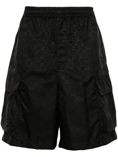 Gucci Gg-jacquard Cargo Shorts In Schwarz