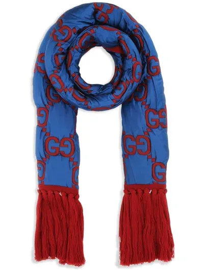 Gucci Gg-jacquard Scarf In Red