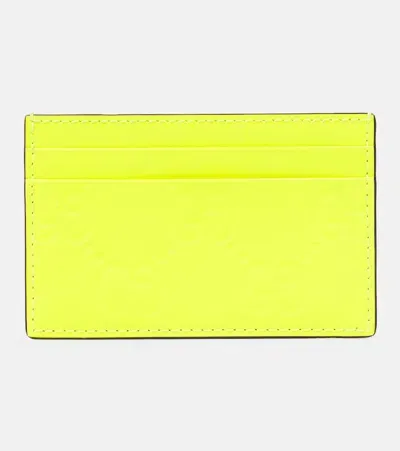 Gucci Gg Leather Card Case In Yellow