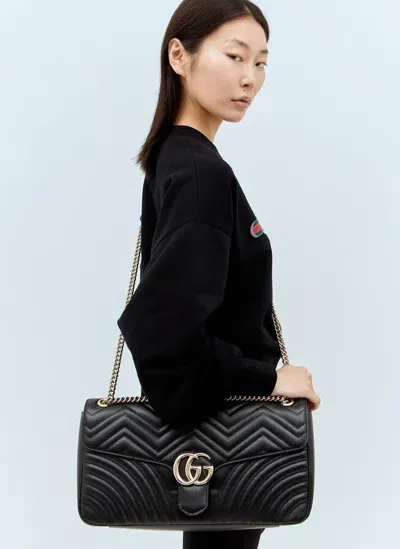 Gucci Gg Marmont Medium Shoulder Bag In Black