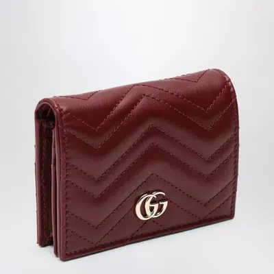 Gucci Gg Marmont Rosso Ancora Card Holder