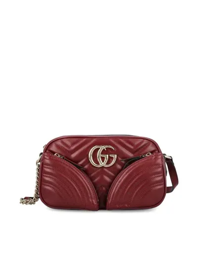 Gucci Gg Marmont Small Shoulder Bag In Red