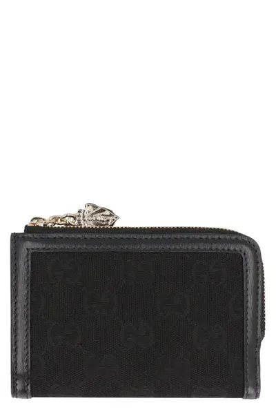 Gucci Gg Mini Fabric Wallet In Black