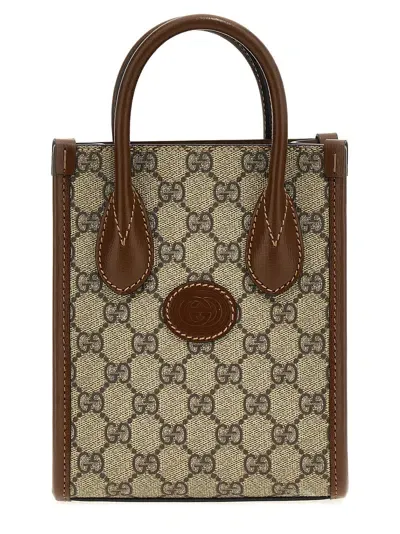 Gucci Gg Mini Shopping Bag In Cream