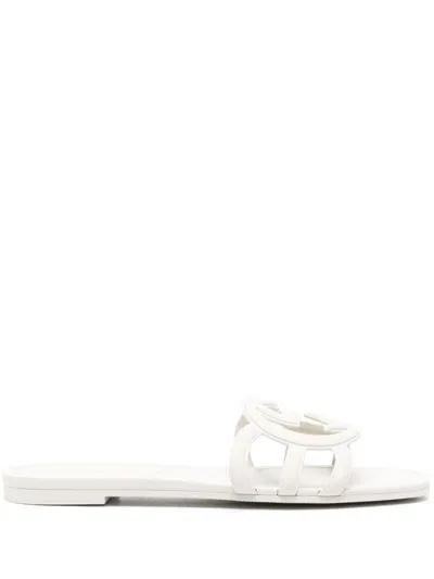 Gucci Palma Rubber Slide Sandals In White