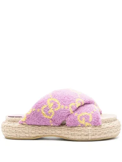 Gucci Gg Sponge Sandals In Violet