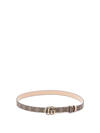 Gucci `gg Supreme` Reversible Belt In Brown