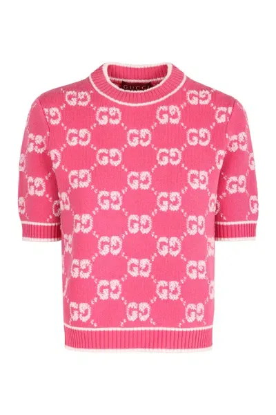 Gucci Gg Wool Jumper In Pink