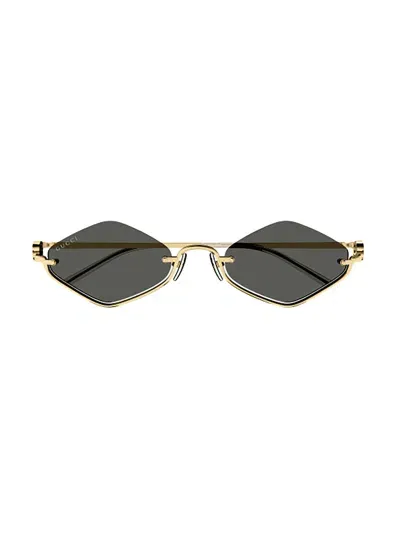 Gucci Gg1604s Sunglasses In Gold Gold Grey