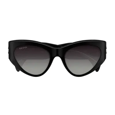 Gucci Gg1704s Linea Rivets 001 Black Grey Sunglasses In Nero