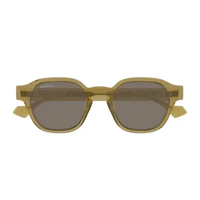 Gucci Gg1730s 003 Yellow Yellow Brown Sunglasses In Beige