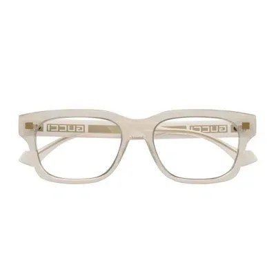 Gucci Gg1731o Linea Lettering 004 Sage Green Trasparent Glasses In Trasparente