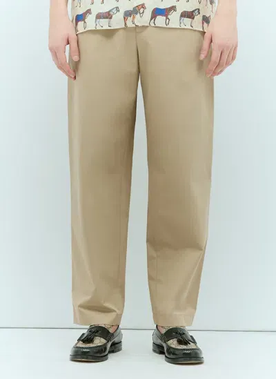 Gucci Heavy Cotton Poplin Pants In Cream