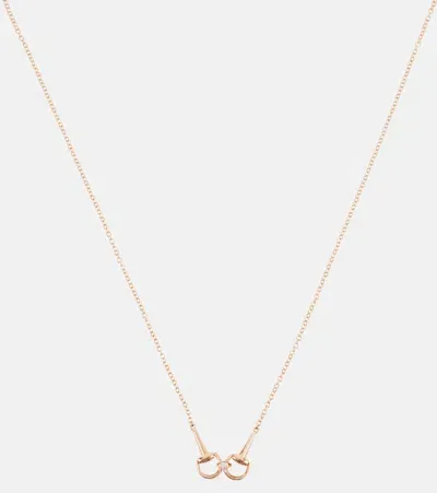 Gucci Horsebit 18kt Rose Gold Necklace With Diamond