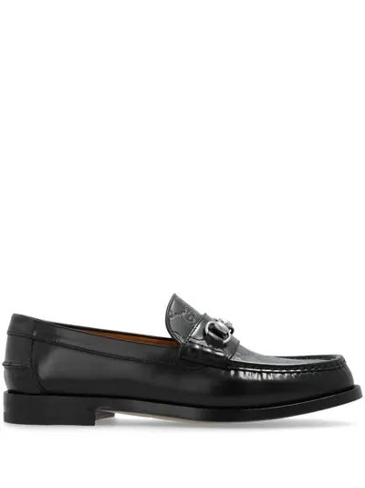 Gucci Horsebit-deatil Leather Loafers In Black