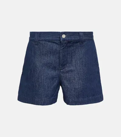 Gucci Horsebit Denim Shorts In Light Blue