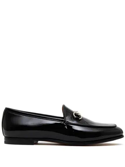 Gucci Leather Horsebit Loafers In Black