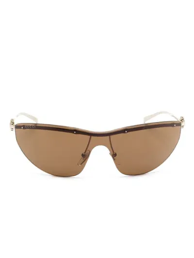 Gucci Horsebit-detail Sunglasses In 金色