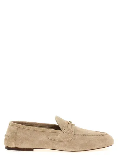 Gucci Incrocio Gg Loafers In Beige