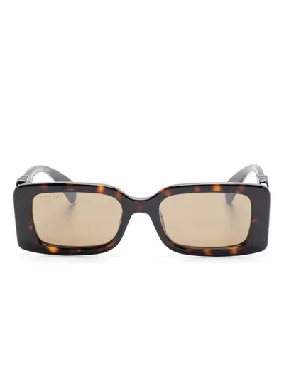 Gucci Interlocking G-arm Sunglasses In Brown