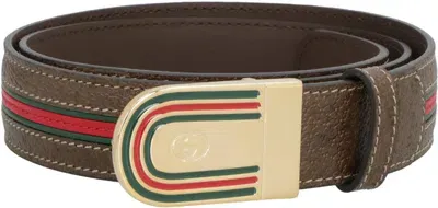 Gucci Interlocking G Buckled Belt In Brown